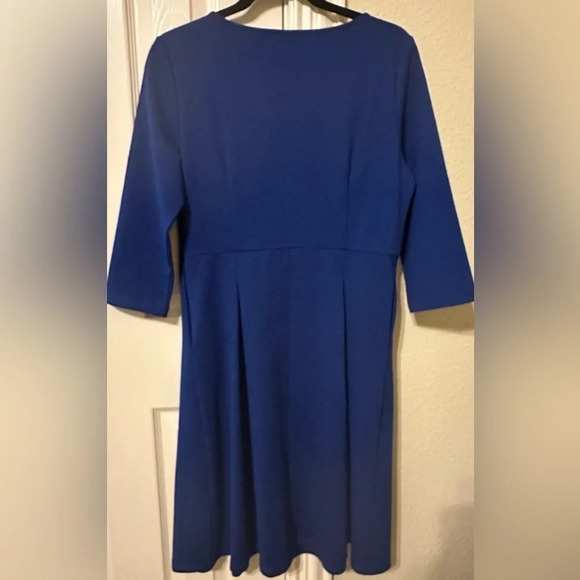 Vfshow brand blue knit dress with zipper detail 3/4 sleeves royal blue size M - Picture 2 of 6